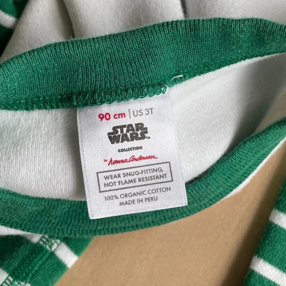 Hanna Andersson X Star Wars Grogu Organic Long John PJs Pajamas Set‎ - Size 3T